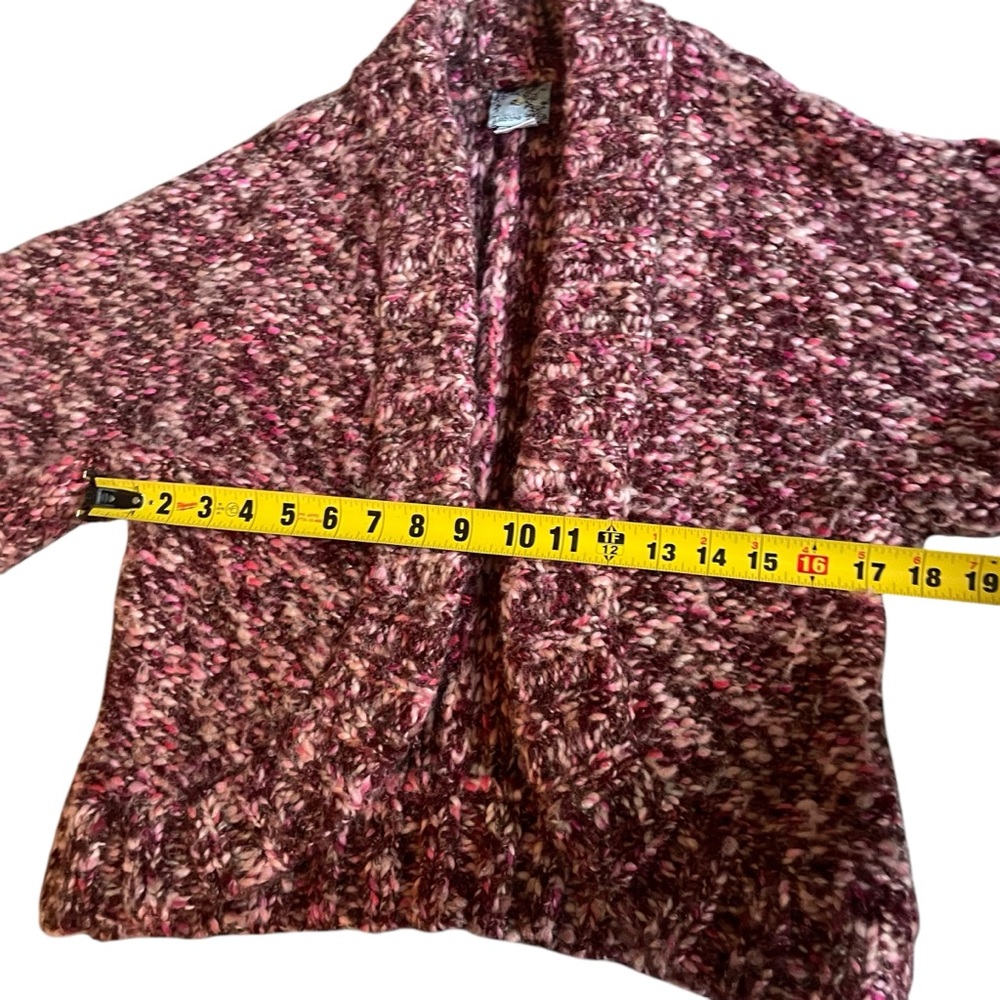 Tabitha Anthropologie Marled Wool Pink Chunky Knit Sweater Shrug Sz S - Picture 8 of 12